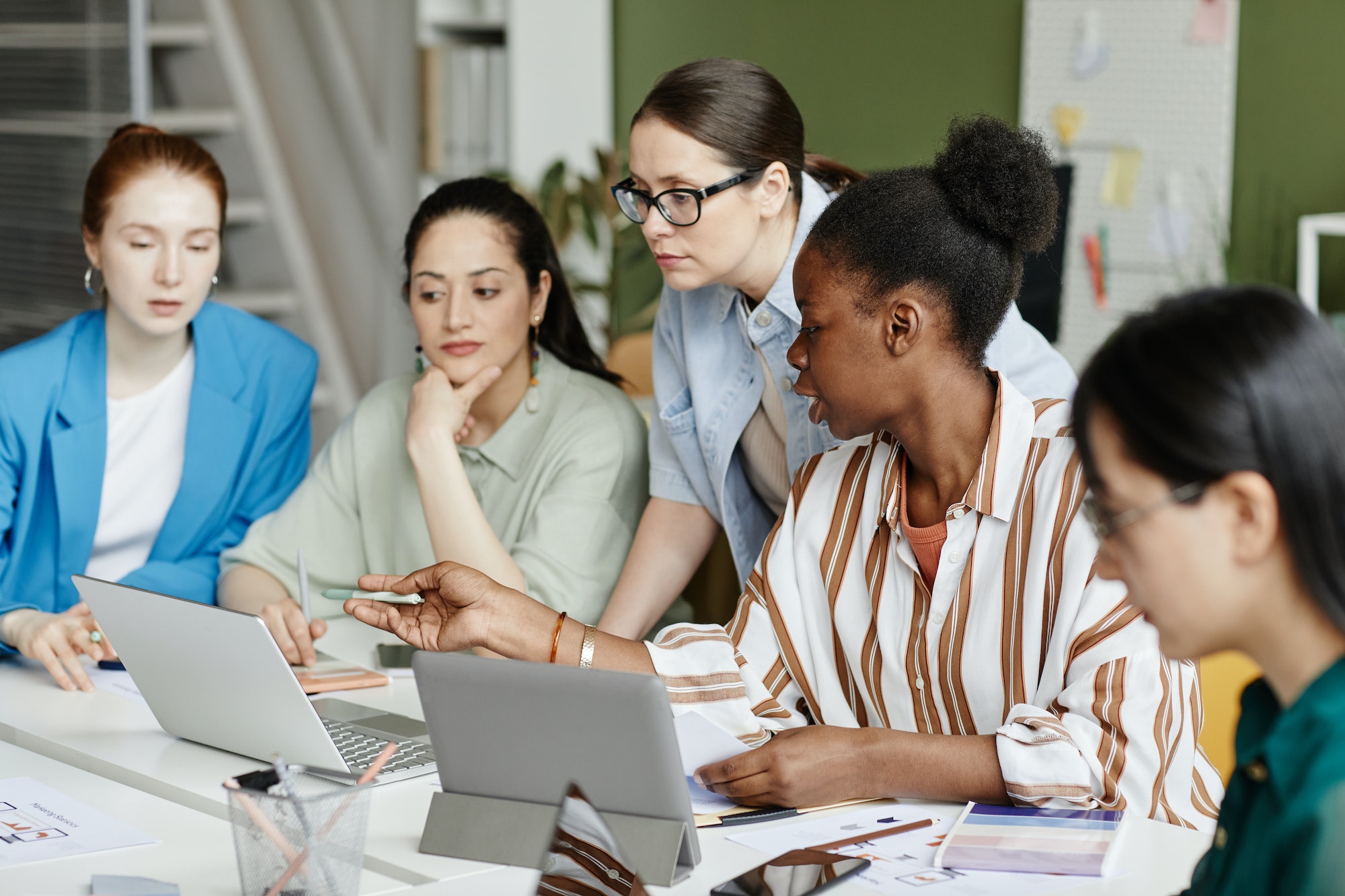 Female business team working with startup