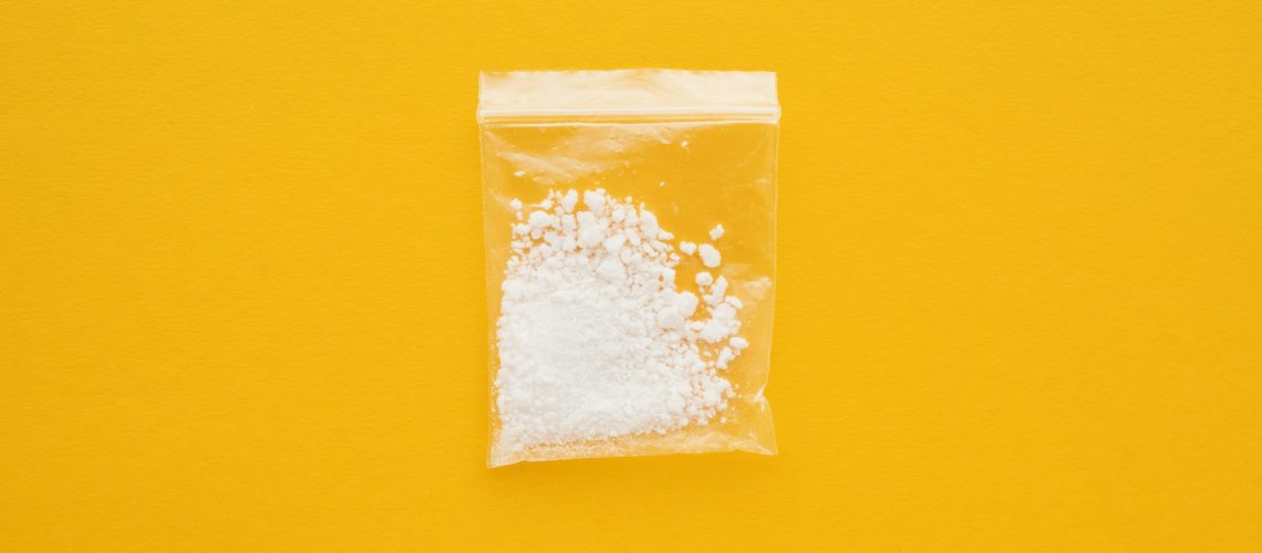 Cocaine drug in resealable bag