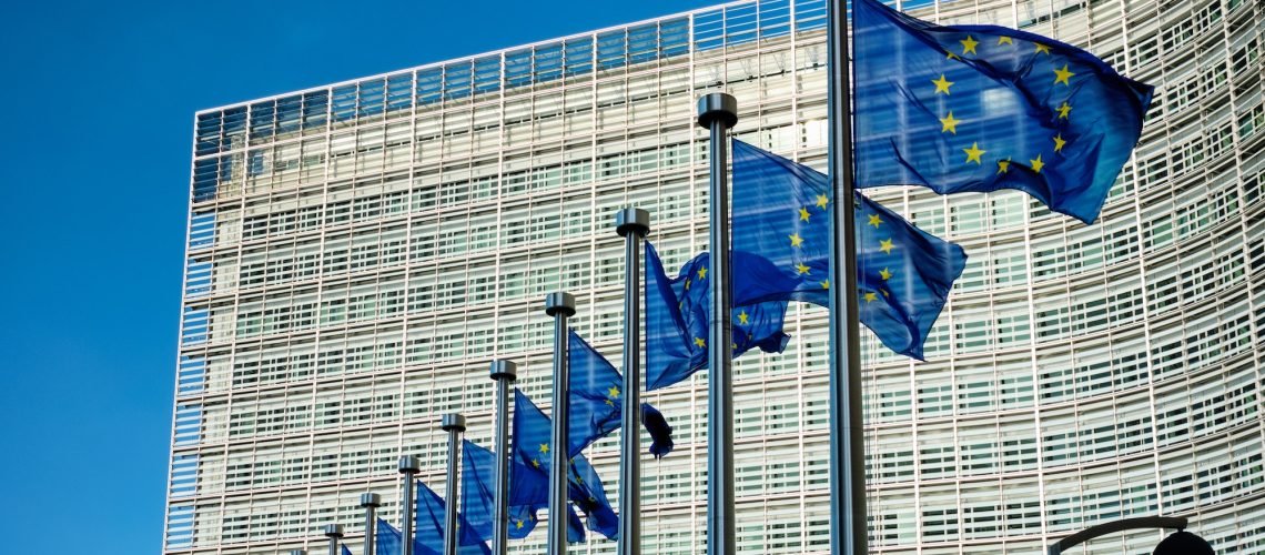 EU flags in front of European Commission